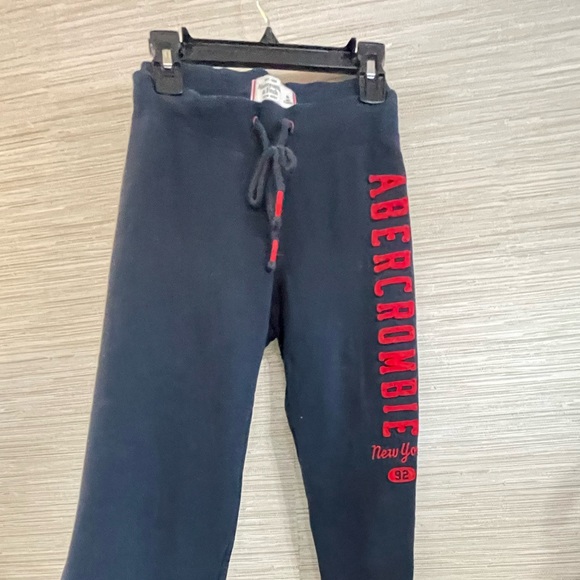 Abercrombie & Fitch Dark Blue Joggers with Red Logo - Picture 2 of 6